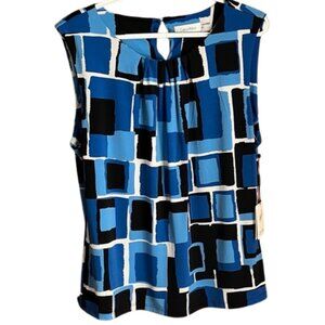 Calvin Klein NWT Sleeveless Top XL Blue Black White